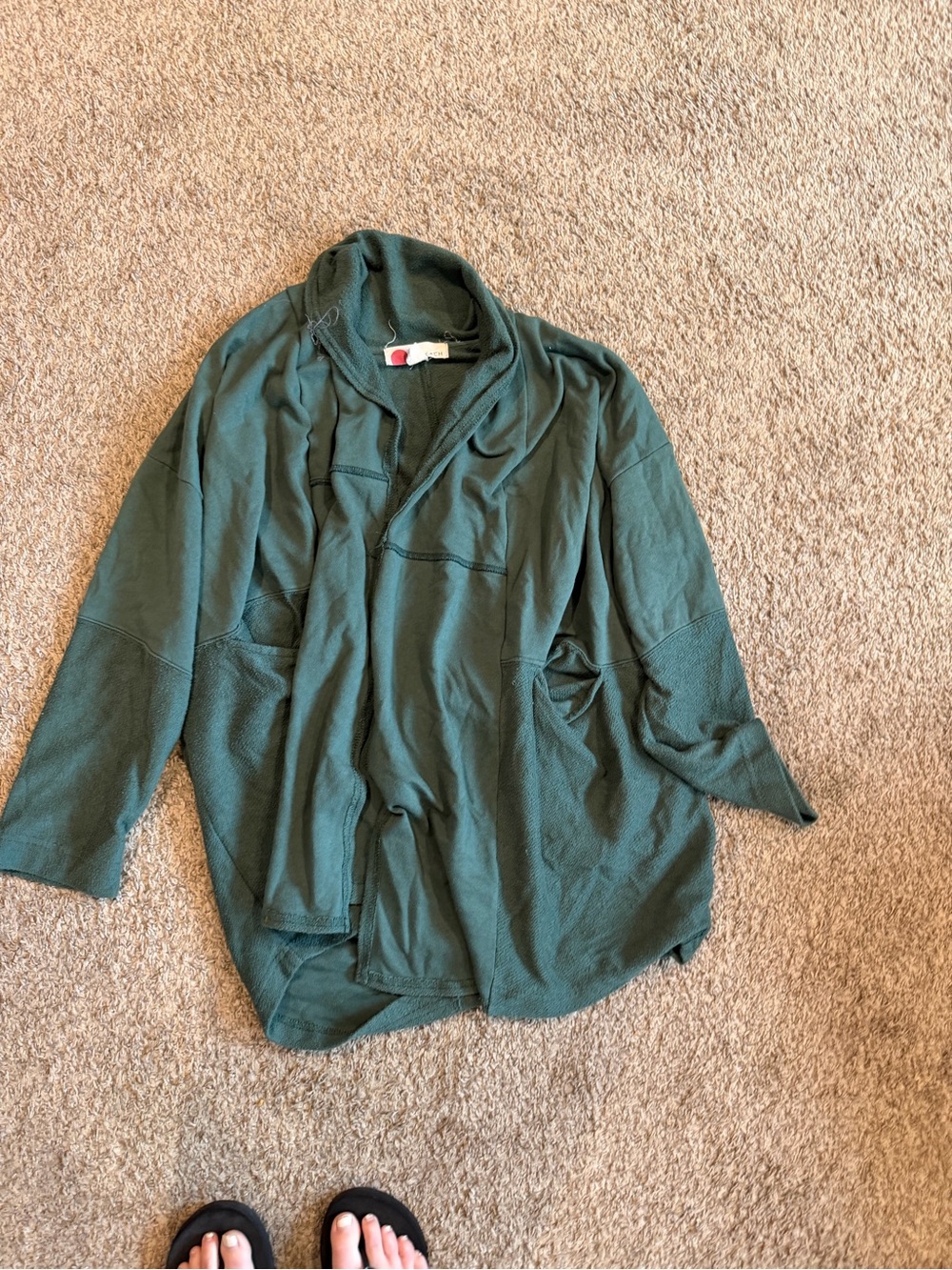 Free People Forest Green Knit Cardigan